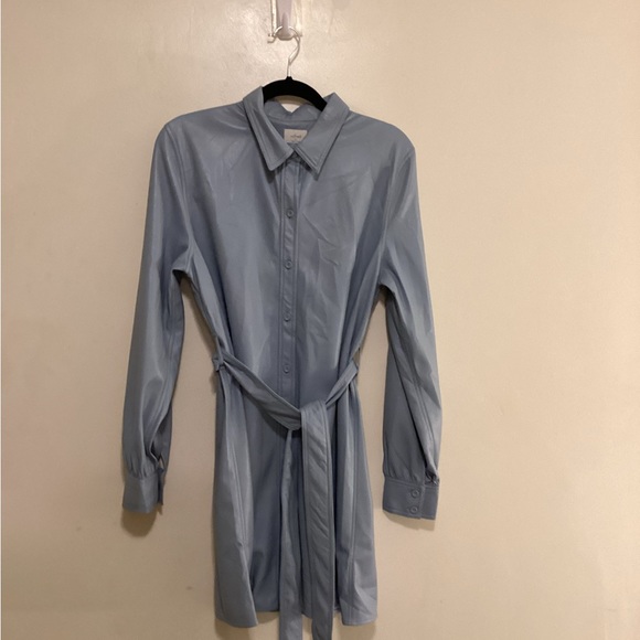 Aritzia Wilfred Caroline Vegan Leather Shirt Dress - Picture 1 of 14